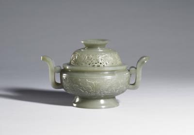 图片[2]-Jade incense burner with animal-mask pattern, Qing dynasty,  (1644-1911)-China Archive